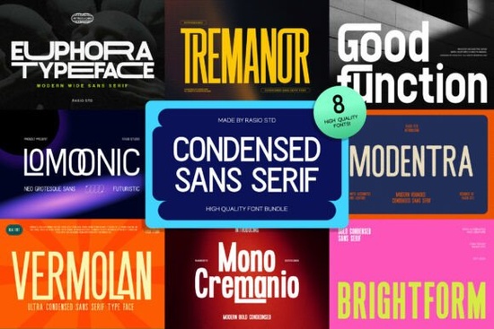 Condensed Sans Serif Bundle Font